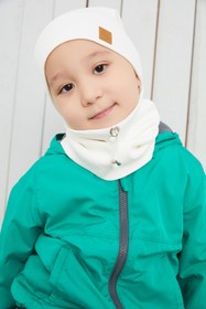 Resim Babygiz Erkek Bebek Çocuk Beyaz Şapka Bere El Yapımı Rahat Cild Dostu %100 Pamuklu Kaşkorse 
