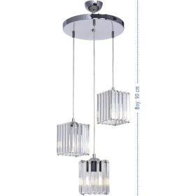 Resim Trendylight Sima 3 Lü Krom Modern Taşlı 