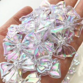 Resim 10 ADET İris Akrilik Papillon Boncukları, Şeffaf Renk Değiştiren Kurdele Döngüleri DIY El Sanatları, Anahtarlıklar, Telefon Takıları, Takı Yapımı 