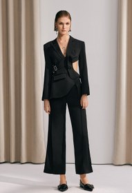 Resim Morgan Siyah Asimetrik Kesim Blazer - S 