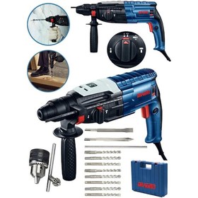 Resim Dragro DRG-krc4200 Gri 4200 Çelik Şanzıman Bakir Sargili Kırıcı Delici Hilti Matkap 10 Adet Uç Yedek Mandren 