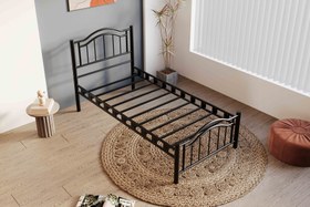 Resim Argimo Belinay Ferforje Metal Tek Kişilik Karyola - 90x200 / Siyah 