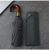 Resim Oldfriend Gri Erkek Ve Kadın Büyük Otomatik Golf Şemsiyesi Vintage Rüzgar Geçirmez 10 Kaburgalı 