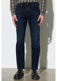 Resim Wrangler Erkek Texas Slim Fit Dar Kesim Normal Bel Mavi Esnek Jean Kot Pantolon W12S02258 Mavi 