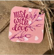 Resim colortouch Made With Love Kuşe Etiket 50 Adet 4,8 Cm X 4,8 Cm 