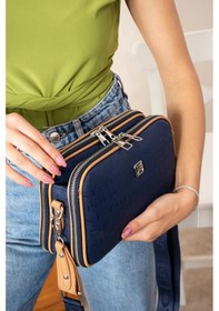 Resim Just Polo Kadın Ayarlanabilir Uzun Askılı Omuz Çantası Ebat 17x27 Lacivert Camel Yeni 