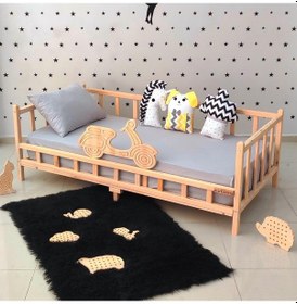 Resim Markaawm Markaawm Motosikletli Montessori Yatak Premium Çocuk Karyola Akçaağaç 