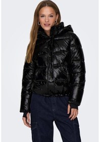Resim Only Kapüşonlu Puffer Siyah Kadın Mont 15287919 001 