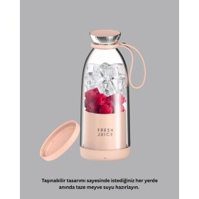 Resim MiraLive Pembe ve Beyaz Renk Seçenekli Mini Boy Meyve Sıkıcı 