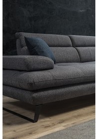 Resim Mura Sırt Mekanizmalı Köşe Koltuk Takımı Antrasit 