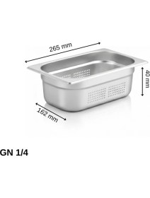 Resim Üret Çelik Üret Delikli gastronom Küvet Gn 1/4 40 mm 1,2 lt 