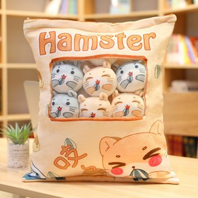 Resim A Big Bag Of Snack Doll Cute Doll Sleeping Pillow For Girl Ankle Biter Pillow - A Bag Of Hamster Type B / 50 40cm Containing 8 Dolls 