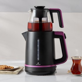 Resim Maxi Tea XL 2in1 Cam Demlikli Çay Makinesi ve Kettle Cranberry 