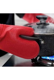 Resim Epinox Silikon Fırın Eldiveni Yanmaz , Yapışmaz , Sağ - Sol El Uyumlu - KIRMIZI - 41,5 cm (Tekli - 1 adet) 