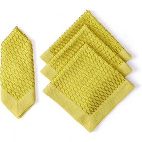 Resim Yeşil Geometrik Desenli 4lü Peçete Seti - Yeşil 