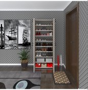 Resim Kenzlife Ayakkabılık Ayakkabı Dolabı Kilitli Gutan Crd 180 70 32 Kapaklı Ofis Dolabı İki Bölme 