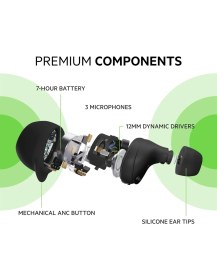 Resim Belkin Soundform Hibrit Anc, Ipx5 Ter ve Suya Dayanıklı Kablosuz Kulaklık, Siyah Özellikli Bluetooth 