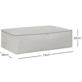 Resim Ocean Home Textile Mega Boy Gri Balıksırtı Baza Altı Hurç 74 x 46 x 22 cm 