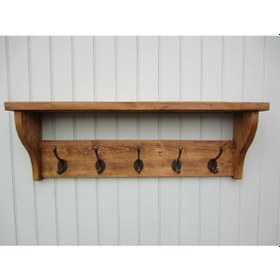 Resim Halevia Ahşap Rustik Duvar Askılık. Meşe 