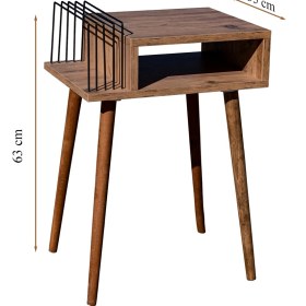 Resim Rmd Shop Plak ve Pikap Sehpası Ahşap Ayaklı Atlantik Çam 