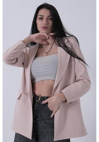 Resim Feminist Taş Kruvaze 2 Düğmeli Flato Cep Detaylı Ceket 3971560.50 Taş 