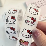 Resim 500 Adet Sanrio Hello Kitty Etiket Rulosu - Renkli Mühürler Scrapbooking için, Hediye Paketleme ve Parti İyilikleri, Mat Bitiş, Ev, Ofis ve Ticari Kullanım İçin Uygun Yeniden Kullanılabilir Çıkartmalar 