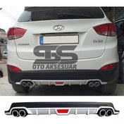 Resim STS Oto Aksesuar Hyundai Ix35 Difüzör Arka Tampon Eki 4 Egzoz Çıkışlı Gri Tip 