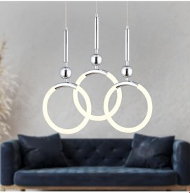 Resim Struer 3'lü Yuvarlak Krom Ledli Modern Koridor, Yatak Odası Salon Sarkıt Led Avize Krom 