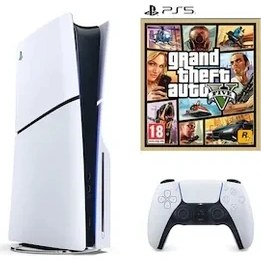 Resim Sony Playstation 5 Slim 1 Tb CD Standart Edition Konsol + Ps5 Gta 5 (Ithalatçı Garantili) 
