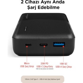 Resim Ttec mojue by ttec PB10 20.000mAh PD 20W Taşınabilir Şarj Aleti / Powerbank-Siyah 