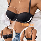 Resim 1 Adet Kadınlar İçin Push-Up Sarkan Önleyici Sütyen Telli - Orta Destekli Dikişsiz Konforlu, Nefes Alabilen Dantel ve Güvenlik Tasarımı Günlük Kıyafetler İçin, Orta Destek İç Çamaşırı | Şık İç Giyim | Çelik Halka Yapısı 