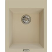 Resim POLEX Cristalüx Granit Evye P-05 Bej Tezgah Altı Ve Tezgah Üstü Kare Mutfak Evyesi 41x51cm 