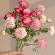 Resim 6 Adet Dekoratif Şakayık Çiçekleri Ranunculus Yapay Çiçekler 6 Adet Bahar Çiçekleri Şakayık Buketi Ev Dekorasyonu için Sahte Çiçekler Şakayık Düzenlemeleri 