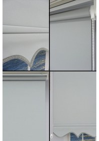 Resim Kalın Keten Stor Zebra Güneşlik Perde Etekli Alüminyum Kasa & Boru, Ithal Kumaş Gri 