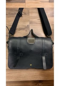 Resim Old Cotton Cargo Kanvas Su Geçirmez Unisex Disayn Okul Gezi Iş Outdoor Postacı Çantası 35x24cm Siyah 