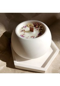 Resim Epoksi Yuvarlak Beton Saksı Ve Mumluk Silikon Kalıbı 10.2x7.3 