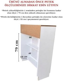 Resim bangu Petek Üstü Kahve Köşesi Dolabı (Derinlik 47 cm) Çok Amaçlı Kahve Standı BKDM008 (ATLANTİK ÇAM, 60 CM) 