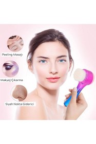 Resim TBL DEKOR ® Çift İşlevli Renkli Cilt Yüz Temizleme Fırçası Peeling Masaj Etkili Gözenek Temizleyici 