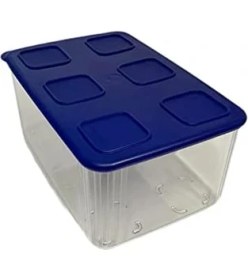 Resim Skygo Şeffaf ve Taze 2,5 L Şeffaf Mavi Koyu Mavi Buzdolabı Sistemi Taze Sistem Konteyner Kapaklı Dikdörtgen 