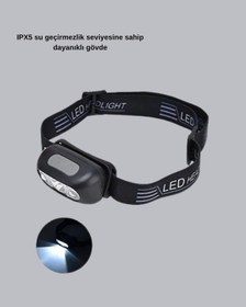 Resim Şarjlı Led Kafa Feneri 4 Modlu Akıllı Sensörlü Far Su Geçirmez Ipx5 Kamp Ve Balıkçı Lambası Diğer 