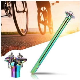 Resim Sarissa Raptor Sp-726 31.6 350mm Sele Borusu Bisiklet Koltuk Borusu Alüminyum Rainbow Sele Borusu Oil Slick Çok Renkli 