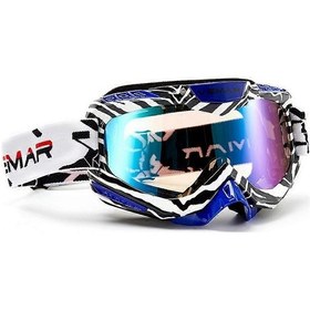 Resim Cool Motosiklet Güneş Gözlüğü Motokros Güvenlik Koruyucu Açık Hava Sporları Anti-uv Rüzgar Geçirmez Toz Geçirmez Gözlükler Gözlükler Mavi 