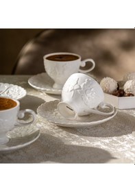 Resim Emsan Laren 90 Ml 6'lı Kahve Fincan Takımı Beyaz 