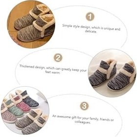 Resim COLLBATH Kalın Peluş Erkek Ev Terliği Kışlık Sıcak Tutucu Kaymaz Terlikler İç Mekan Kullanımı 