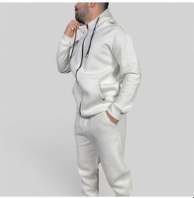 Resim Kx 3 İplik Kapüşonlu Eşofman Takımı Ekru 