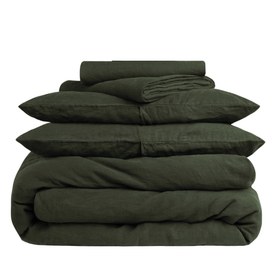 Resim Allure Müslin Pamuk Nevresim Takımı Haki - King Size 240x220 cm 