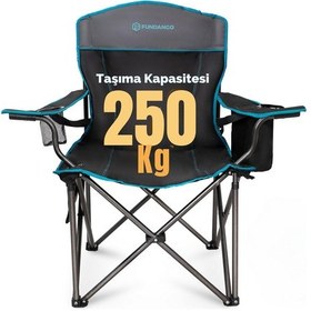 Resim Fundango Mega Comfort Xxl Katlanır Kamp Sandalyesi Blk/grey Gri - Siyah 