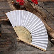 Resim Katlanabilir Tasarım, Hollow Ahşap Yapı, DIY Yaz Aksesuarları ve El Sanatları İçin İdeal, Katlanabilir Fan|Şık Bambu Fan|Dayanıklı Ahşap Fan 