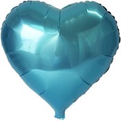 Resim Açık Mavi Kalp Folyo Balon 45 Cm. 