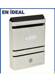 Resim abnturk Güvenli Kilitli Çift Yedek Anahtarlı Metal Gövdeli Posta Kutusu - Pencereli Ideal Metal Posta Kutusu 